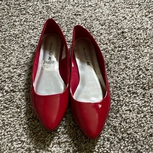 Red patent leather American Eagle flats size 7